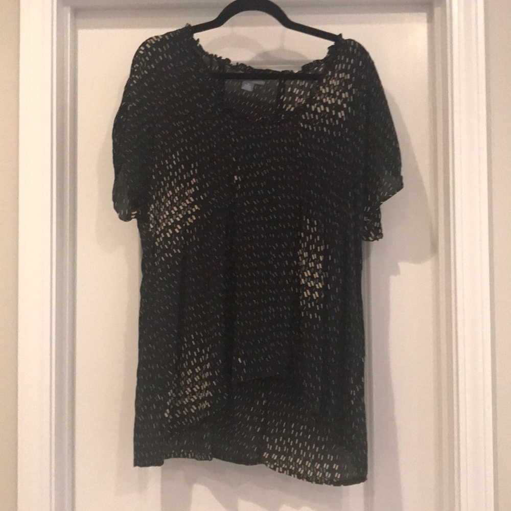 Black and cream blouse
